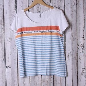 ELLE Bon Voyage Striped Tee Size XL